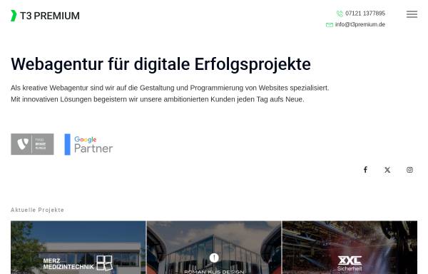 Vorschau von www.t3premium.de, T3 Premium Internetagentur