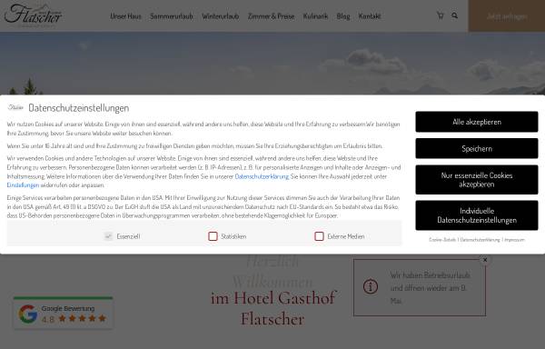Vorschau von www.hotelflatscher.com, 3* Hotel Flatscher bei Mittersill, Zell am See