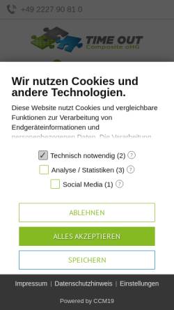 Vorschau der mobilen Webseite www.timeout.de, Time Out: Online-Shop für Bootslack & Antifouling