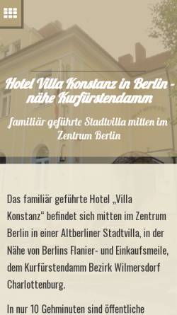 Vorschau der mobilen Webseite www.hotel-villakonstanz-berlin.de, Hotel Villa Konstanz Hotel in Berlin nähe Kurfürstendamm