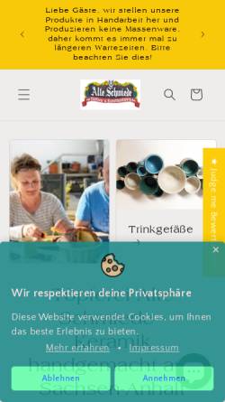 Vorschau der mobilen Webseite keramikshop.shop, Töpferei 