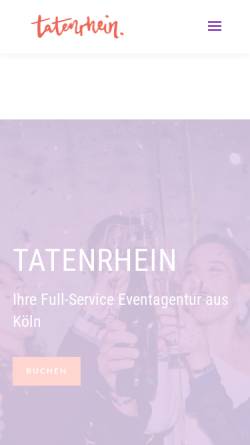 Vorschau der mobilen Webseite www.tatenrhein.de, Tatenr(h)ein eventservice - Dounia Madani, Martin Weber GbR
