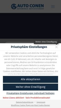 Vorschau der mobilen Webseite www.autoconen.de, Auto Conen Gruppe
