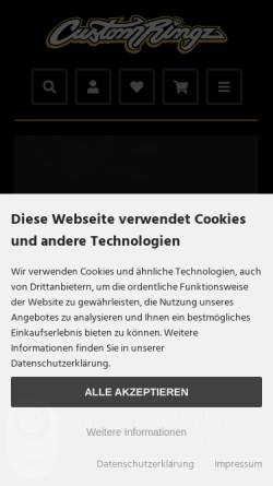 Vorschau der mobilen Webseite www.customringz.de, Customringz
