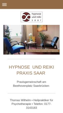 Vorschau der mobilen Webseite www.hypnose-reiki-saar.de, Hypnose und Reiki Praxis Saar Heilpraktiker für Psychotherapie