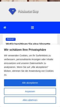 Vorschau der mobilen Webseite www.pokahontas-shop.de, Pokahontas Shop