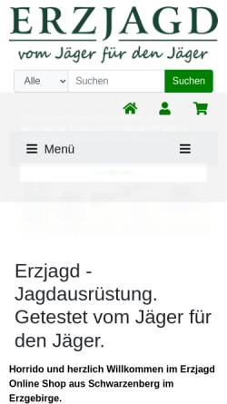 Vorschau der mobilen Webseite www.erzjagd.de, Erzjagd