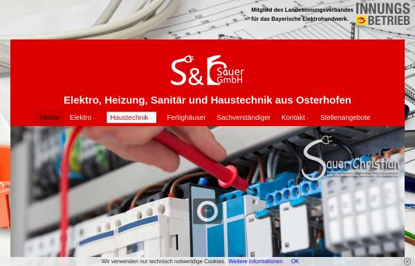 Vorschau von elektroservice-osterhofen.de, Elektrikermeister Christian Sauer