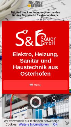 Vorschau der mobilen Webseite elektroservice-osterhofen.de, Elektrikermeister Christian Sauer