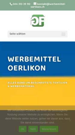 Vorschau der mobilen Webseite werbemittel-oerlikon.ch, Werbemittel-Oerlikon/Green Fara GmbH