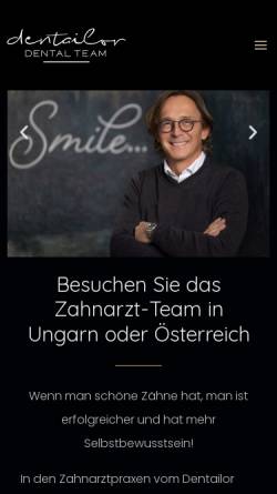 Vorschau der mobilen Webseite dentailor.at, Zahnarzt Dr. Szabo in Landstraße