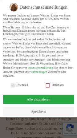 Vorschau der mobilen Webseite www.tierisch-verstehen.de, Tierisch Verstehen, Catherin Seib