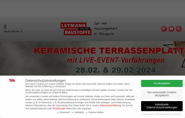Vorschau von www.leymann-baustoffe.de, Leymann Baustoffe