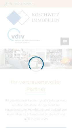 Vorschau der mobilen Webseite www.koschwitz.immobilien, Koschwitz Immobilien