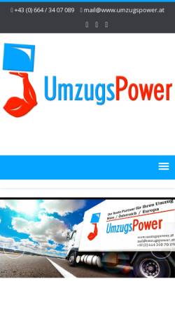 Vorschau der mobilen Webseite www.umzugspower.at, Umzugspower