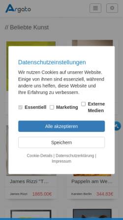 Vorschau der mobilen Webseite argato.de, Argato