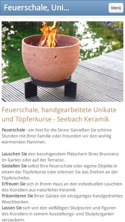 Vorschau der mobilen Webseite www.seebach-keramik.de, Seebach Keramik