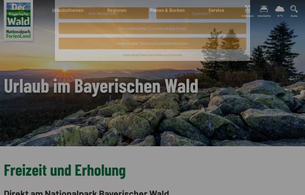 Vorschau von www.nationalpark-ferienland-bayerischer-wald.de, Nationalpark Ferienland