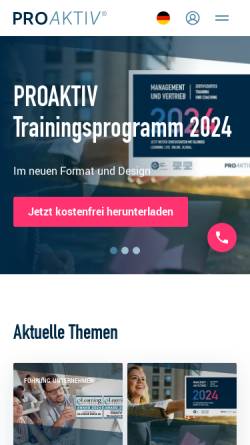 Vorschau der mobilen Webseite www.proaktiv-management.de, PROAKTIV Management GmbH