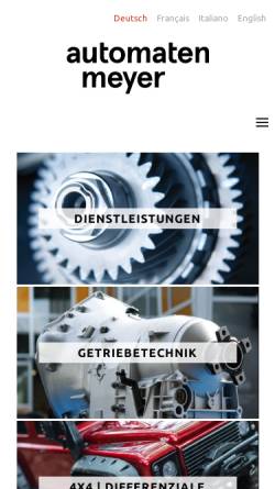 Vorschau der mobilen Webseite www.automaten-meyer.ch, Automaten-Meyer
