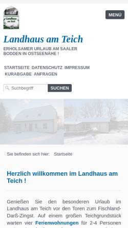 Vorschau der mobilen Webseite www.landhaus-am-teich.de, Landhaus am Teich