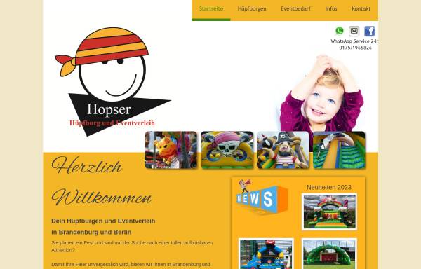 Vorschau von www.hopser-verleih.de, Hopser Hüpfburgverleih