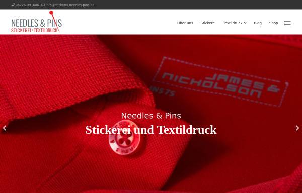 Vorschau von www.stickerei-needles-pins.de, Stickerei und Textildruck Needles & Pins