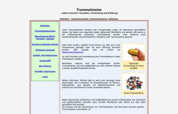 Vorschau von www.trommelsteine.at, Trommeln, Schleifen und Polieren von Trommelsteinen