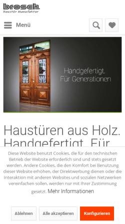 Vorschau der mobilen Webseite www.haustuermanufaktur.de, Brosch Haustür Manufaktur