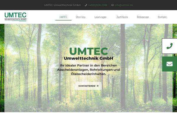 Vorschau von www.umtec.de, UMTEC Umwelttechnik GmbH