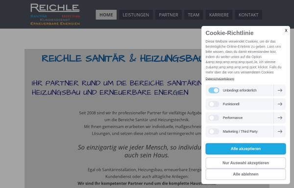 Vorschau von www.reichle-shk.de, Reichle Sanitär und Heizungsbau