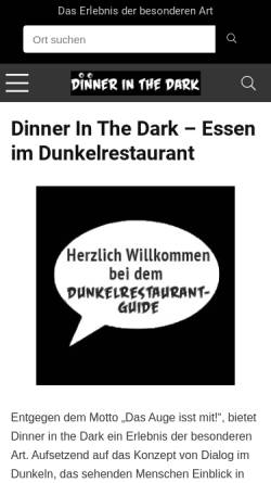 Vorschau der mobilen Webseite www.dunkelrestaurant.info, Dunkelrestaurant-Guide