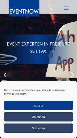 Vorschau der mobilen Webseite www.eventnow.de, Event Now GmbH