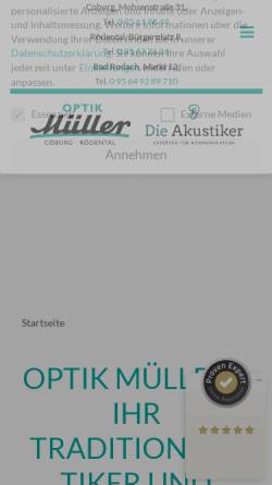 Vorschau der mobilen Webseite www.optikmueller.de, Optik Müller