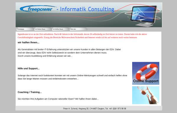 Vorschau von www.freepower.ch, Freepower Informatik Consulting