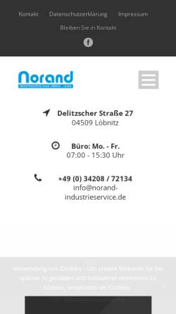Vorschau der mobilen Webseite www.norand-industrieservice.de, NORAND Industrieservice GmbH