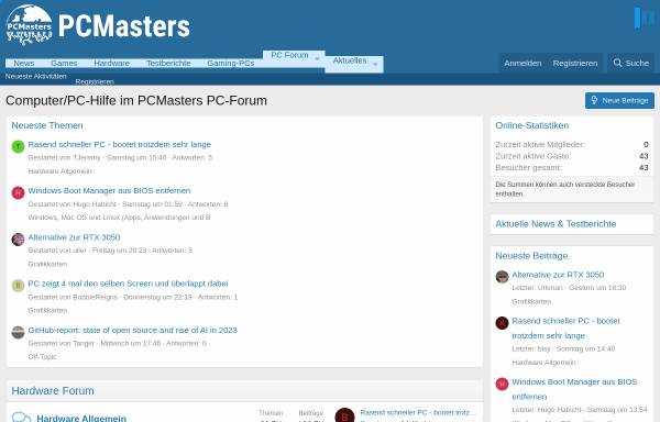 Vorschau von www.pcmastersforum.de, PCMasters PC Forum