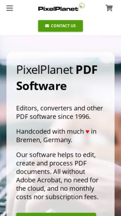 Vorschau der mobilen Webseite www.pixelplanet.com, PixelPlanet GmbH