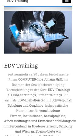 Vorschau der mobilen Webseite www.edvtraining.at, COMPUTER-line Johann Grill