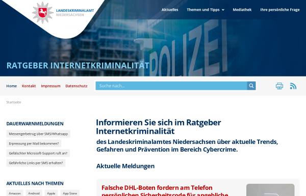 Vorschau von www.polizei-praevention.de, Ratgeber Internetkriminalität