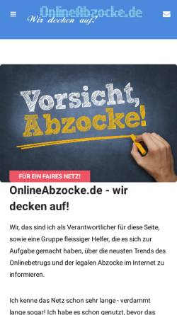 Vorschau der mobilen Webseite www.onlineabzocke.de, OnlineAbzocke.de