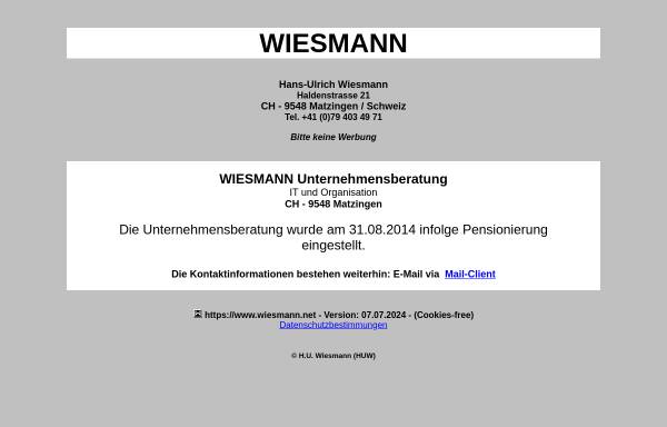 Vorschau von www.wiesmann.net, Wiesmann Unternehmensberatung