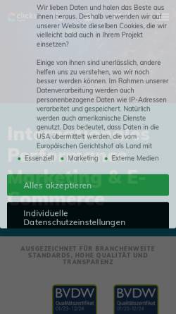 Vorschau der mobilen Webseite www.clicks.de, Clicks Online Business