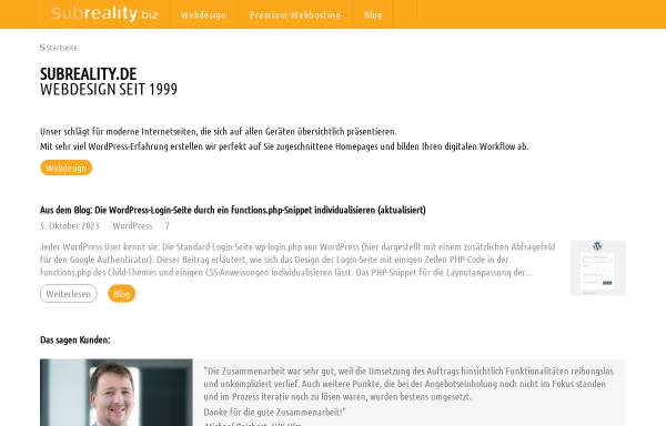 Vorschau von www.subreality.de, Subreality UG