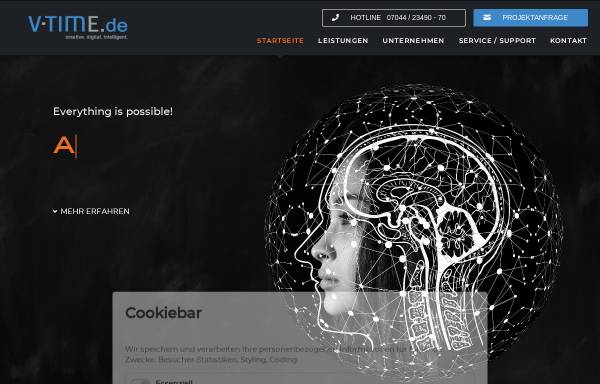 Vorschau von www.v-time.de, V-Time EDV-Systemservice, Tim Essig