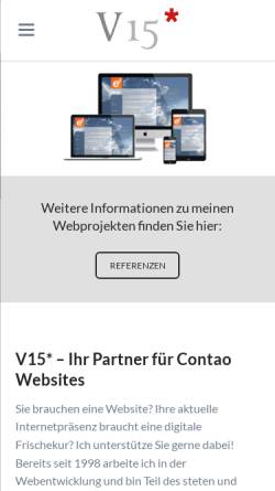 Vorschau der mobilen Webseite www.v15.de, V15* Thorsten Neuhaus