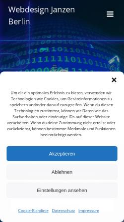 Vorschau der mobilen Webseite webdesign-janzen.de, webdesign-janzen.de, Stephan Janzen