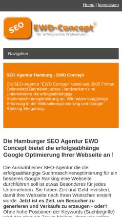 Vorschau der mobilen Webseite www.ewd-concept.eu, EWD Concept