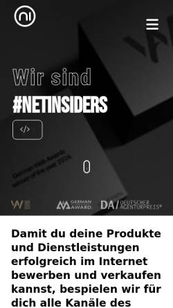 Vorschau der mobilen Webseite netinsiders.de, Net-Insiders, Frederik Horn