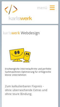 Vorschau der mobilen Webseite www.karlswerk.at, Karlswerk, Karl Herbert Salbrechter
